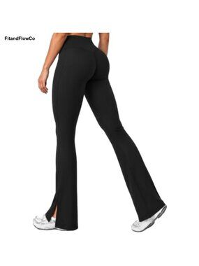 Sunzel Split Hem Flared Leggings High Waisted Bootcut Yoga Pants